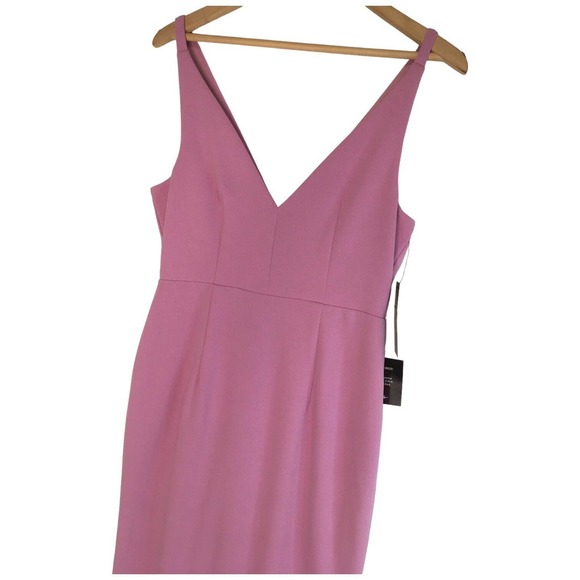 New Lulus Womens Medium Formal Cocktail Dress Sleeveless Maxi V Neck Lavender - Picture 3 of 16